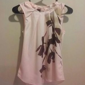 Baby pink silky printed blouse